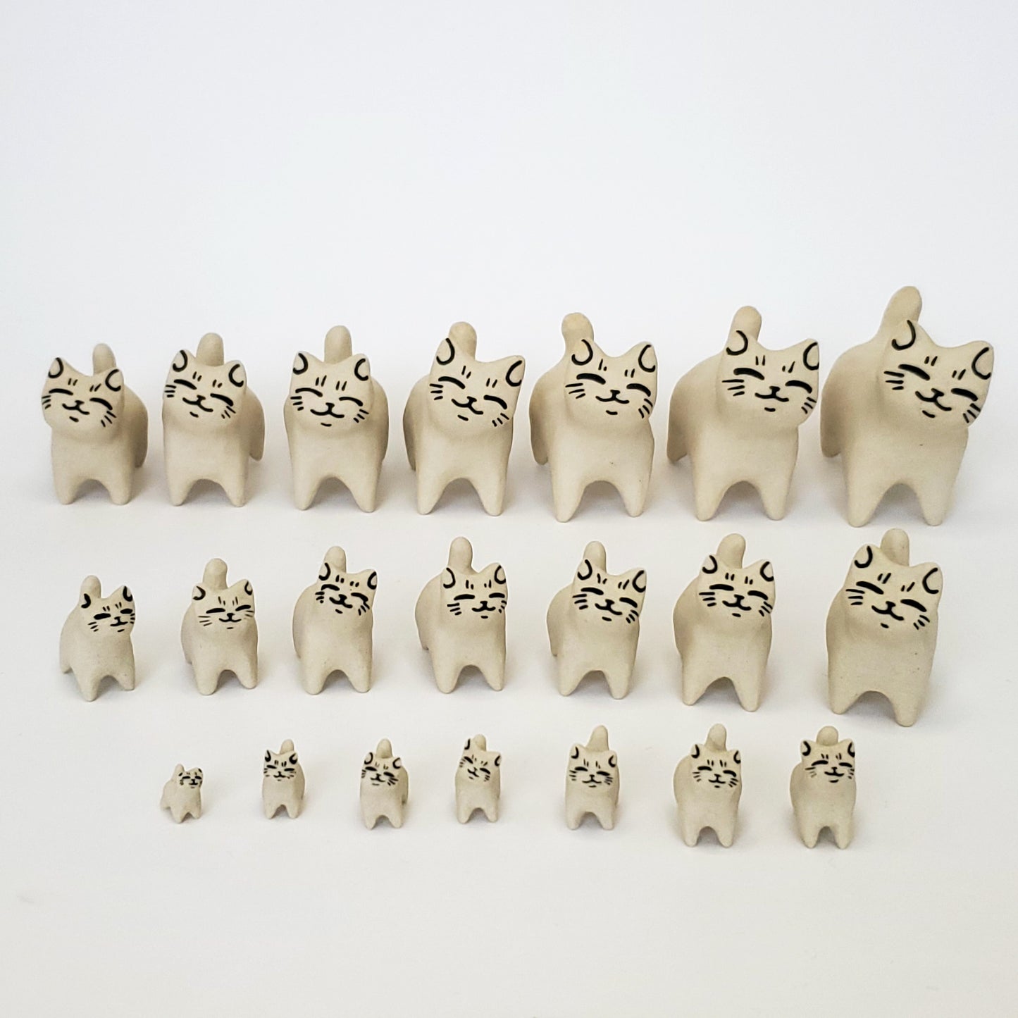 Set of 21 Tiny Cats from ITTY BITTY to CHONKY