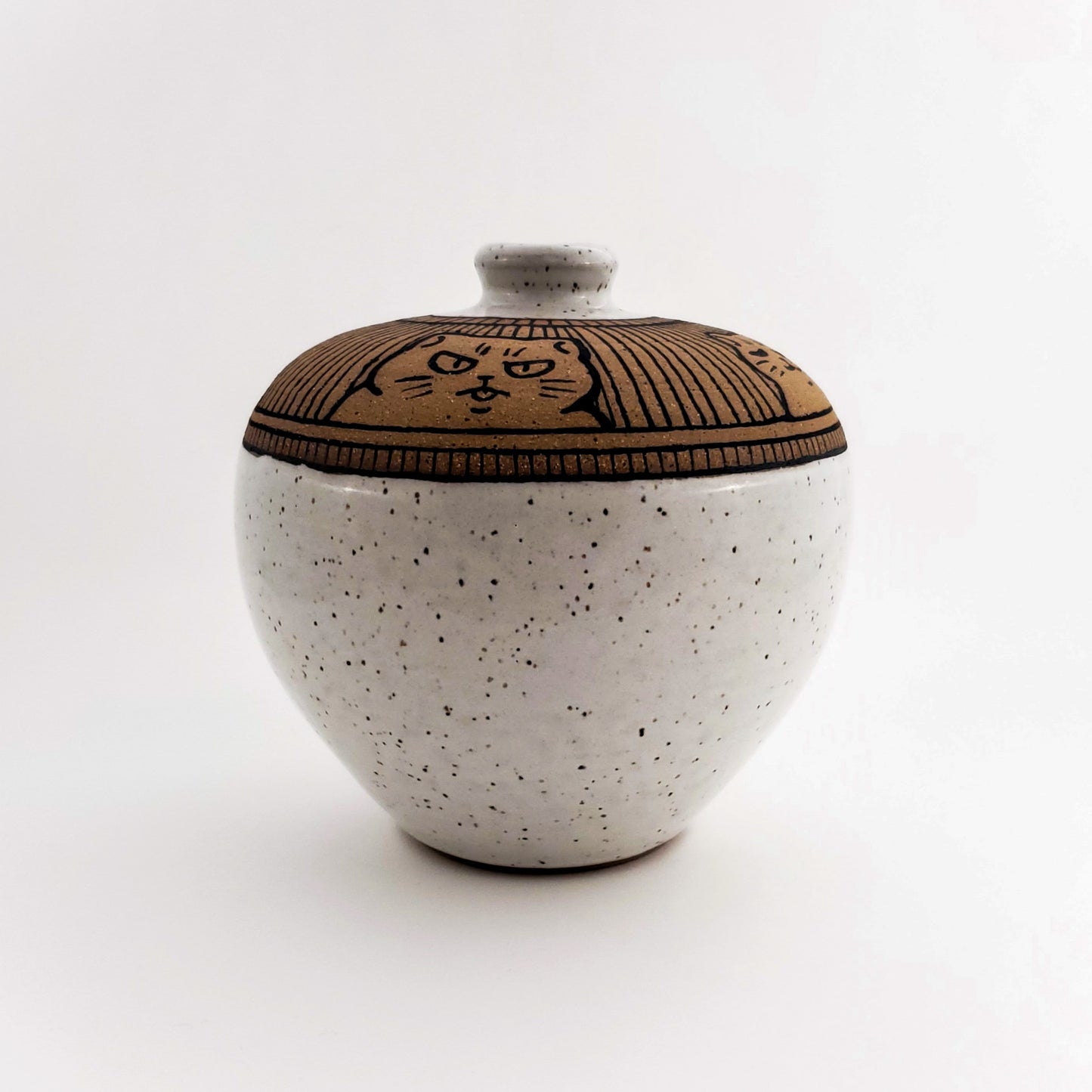 Medium Speckled Cat Vase
