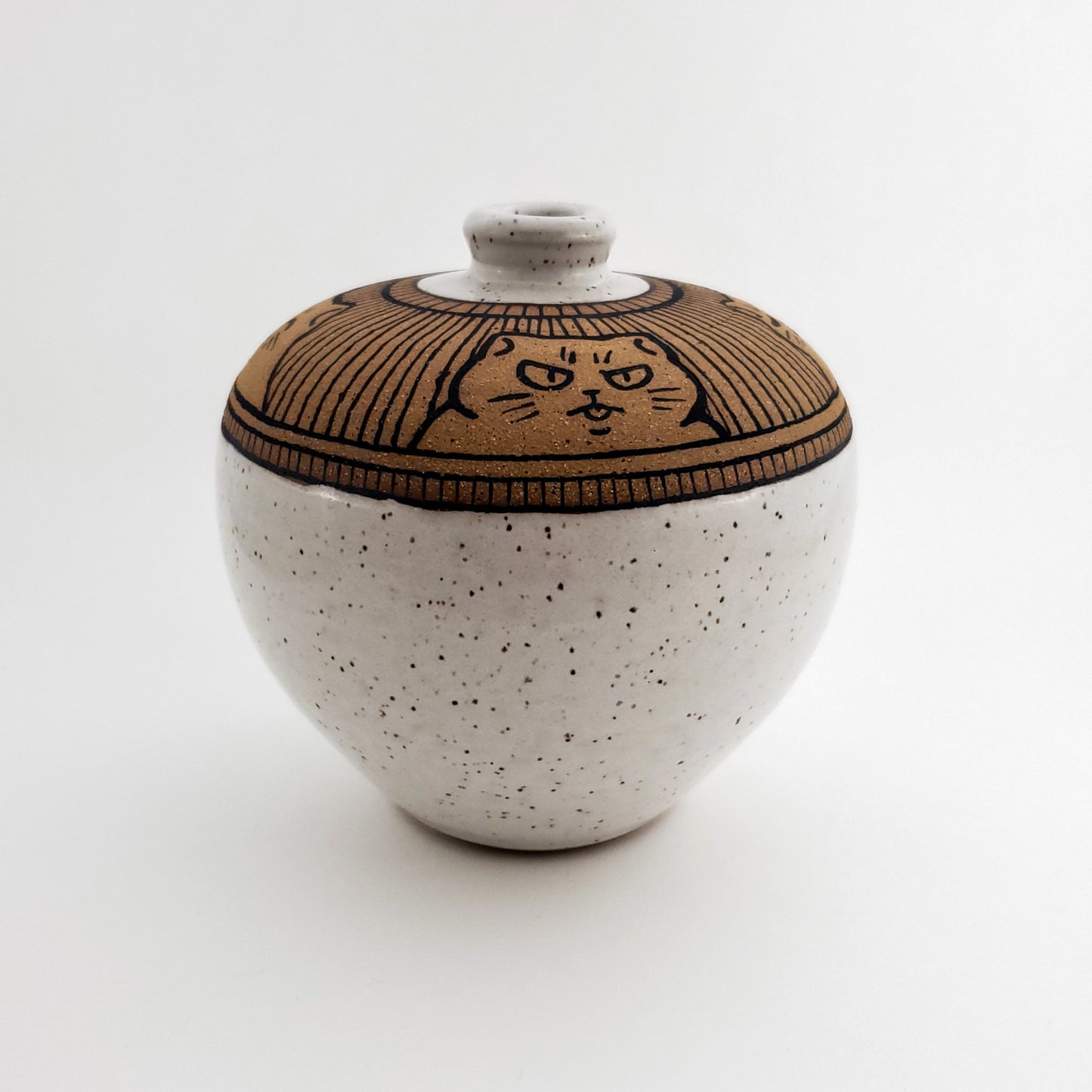 Medium Speckled Cat Vase