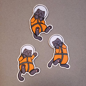 Space Cat Stickers Set of 3