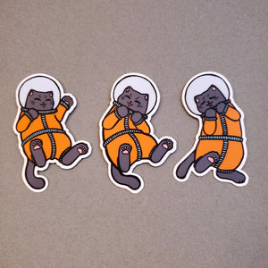 Space Cat Stickers Set of 3